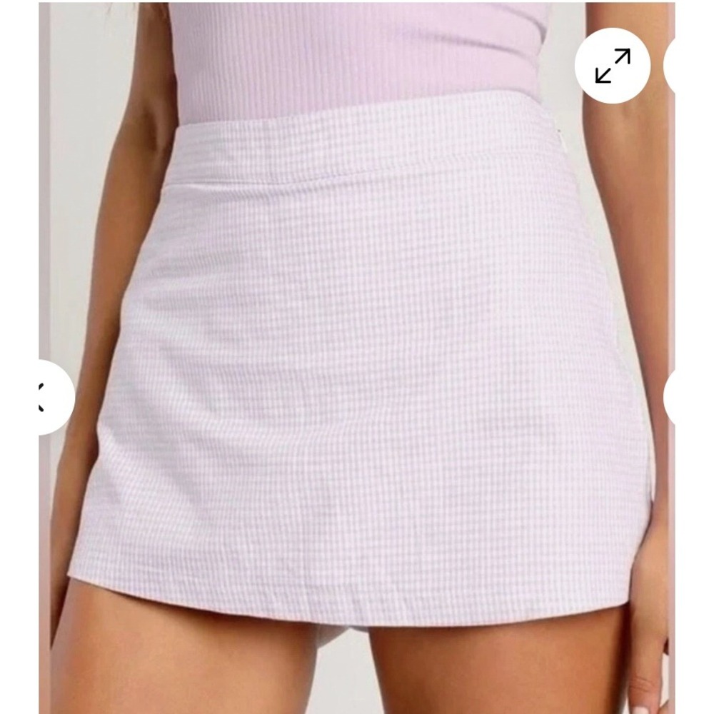 Free People Big Dreams Lavender Gingham Skort Size 4 Casual Summer